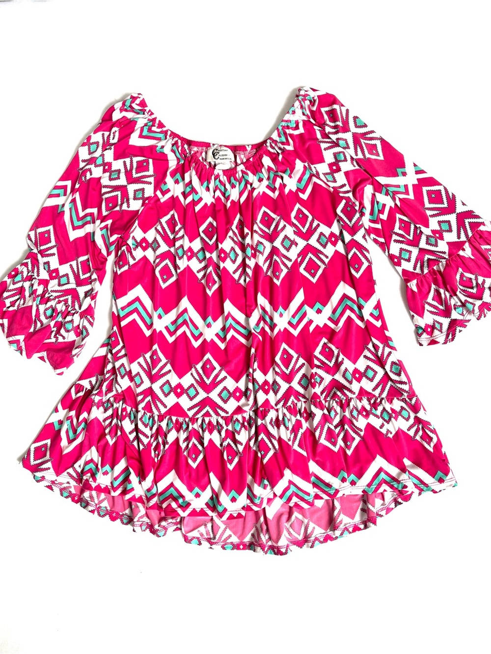 CC Christian Caliendo*Women’s Plus Size Tunic Top 3X pink stretch Flutter Sleeve